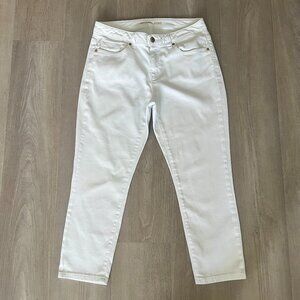 MIchael Kors  White Izzy Skinny Cropped Jeans Sz 6 Casual Resortwear  Festival